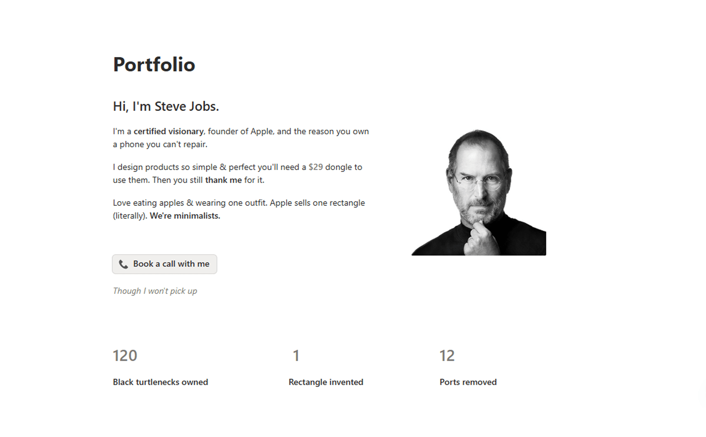 Minimal Portfolio Website preview 1