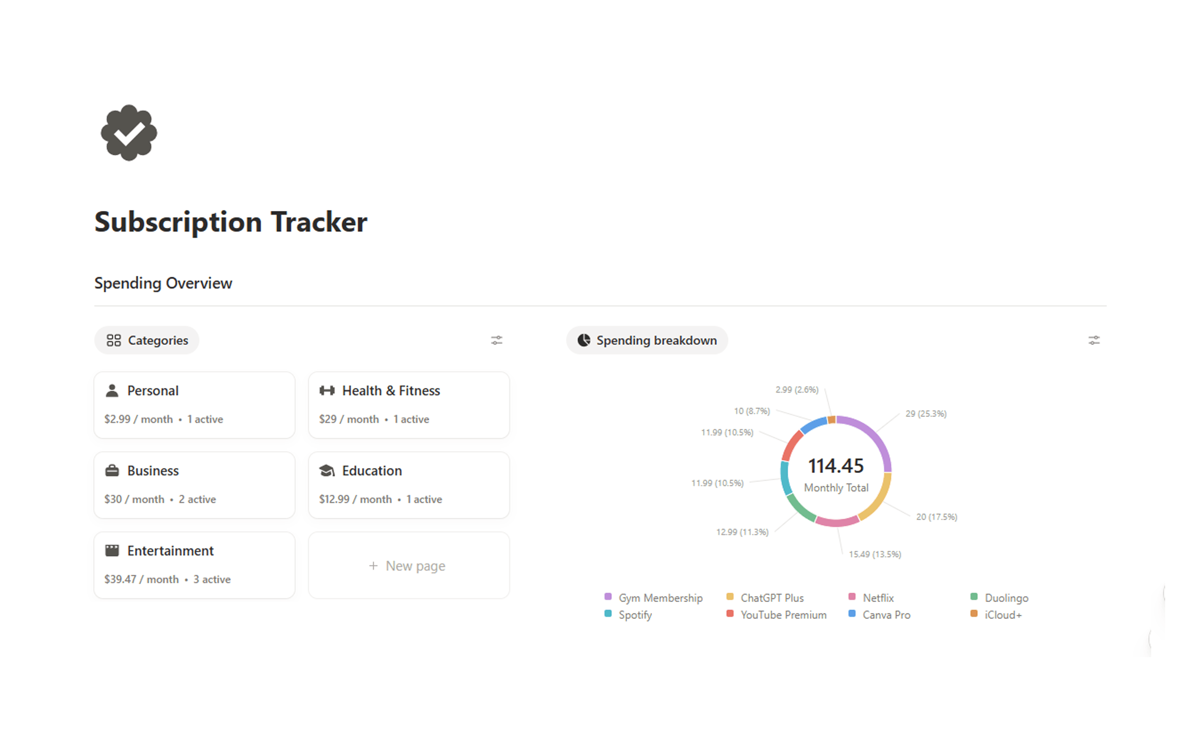 Subscription Tracker preview 1