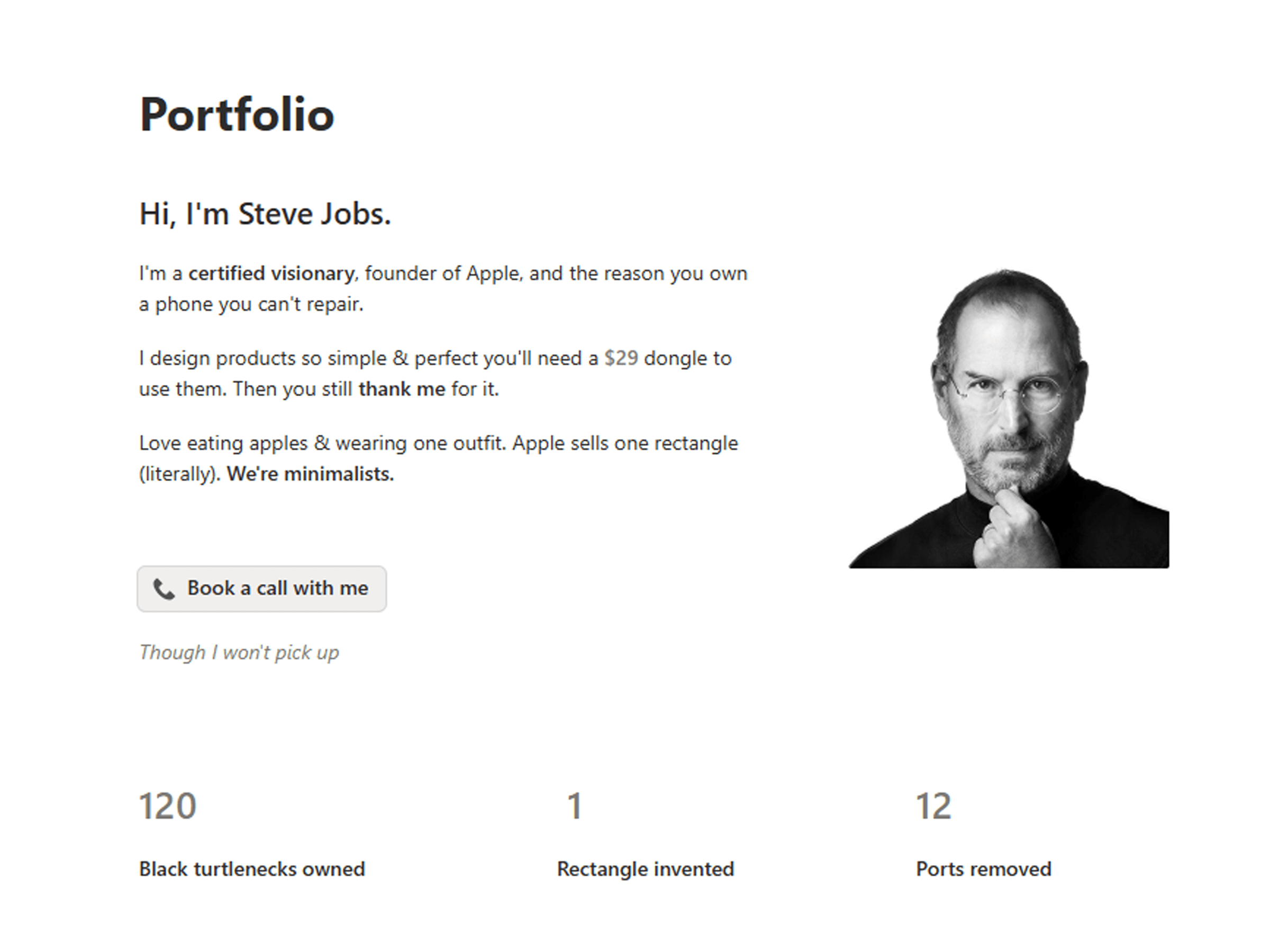 Minimal Portfolio Website preview