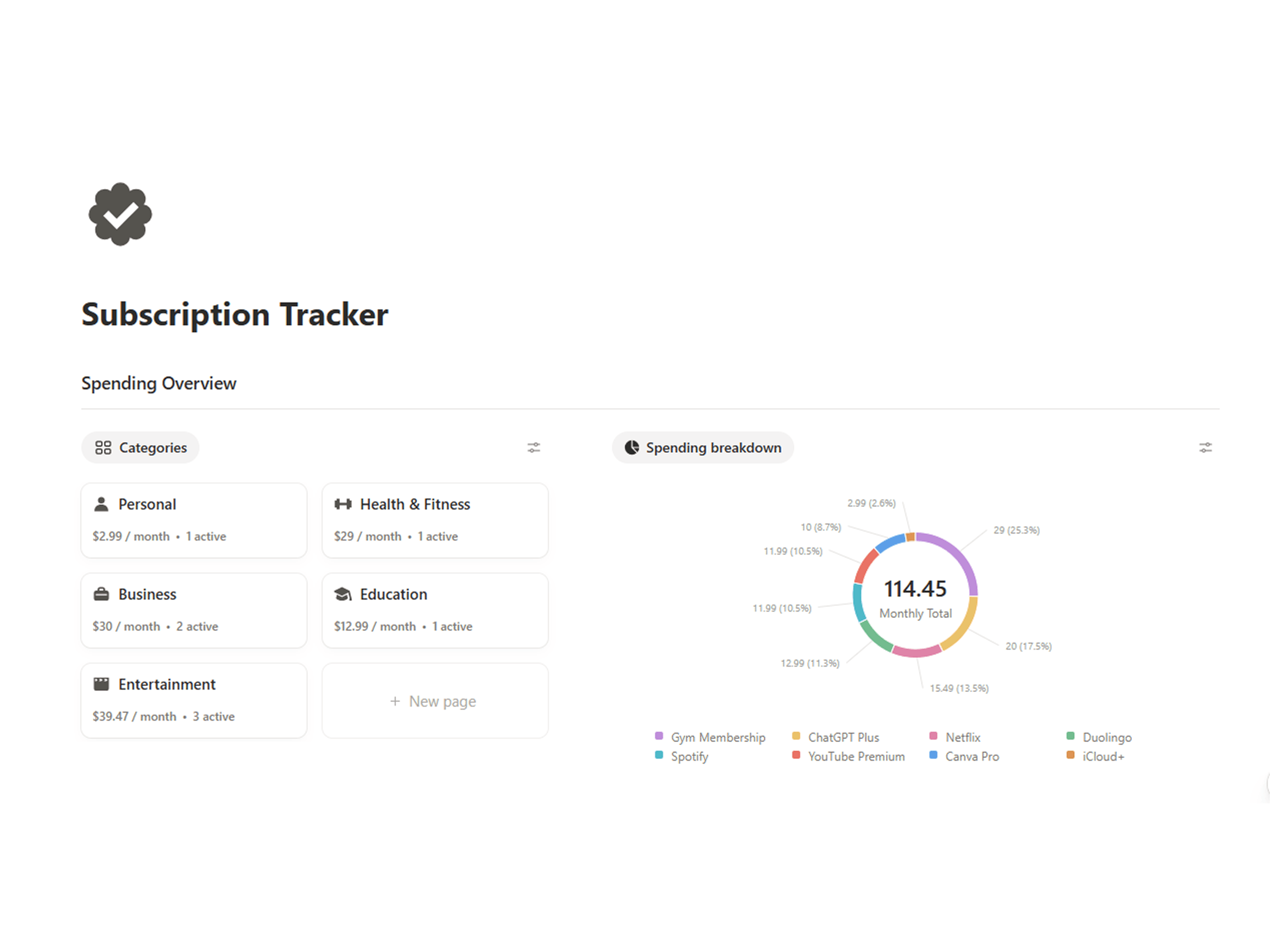 Subscription Tracker preview